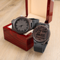 Wood Watch for Men, Personalized Mens Wooden Watch, Engraved Watch, Valentines Day Gift for Him, Anniversary Gift for Him, Birthday Gift for Husband, Fiancé