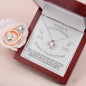 Anniversary Gift, Love Knot Necklace and Earring Set, Personalize with your Name and Anniversary Dates