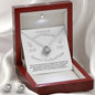 Anniversary Gift, Love Knot Necklace and Earring Set, Personalize with your Name and Anniversary Dates