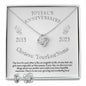 Anniversary Gift, Love Knot Necklace and Earring Set, Personalize with your Name and Anniversary Dates
