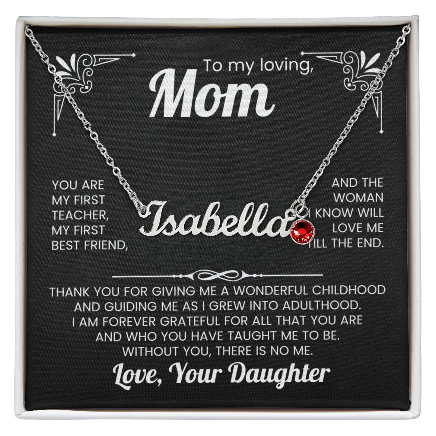 Custom Name Necklace - To Mom from Daughter