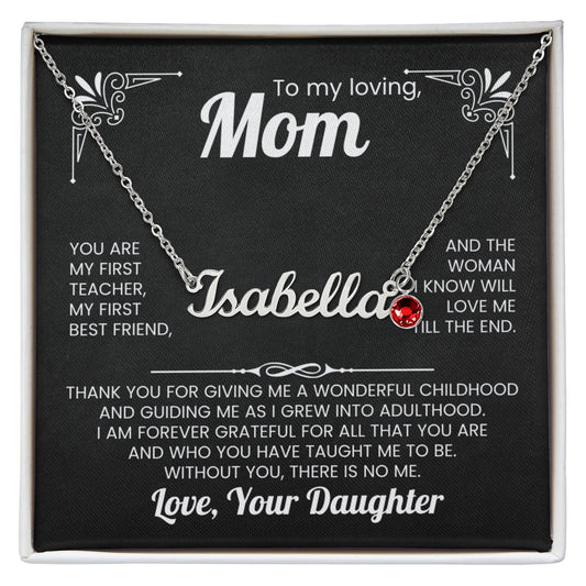 Custom Name Necklace - To Mom from Daughter