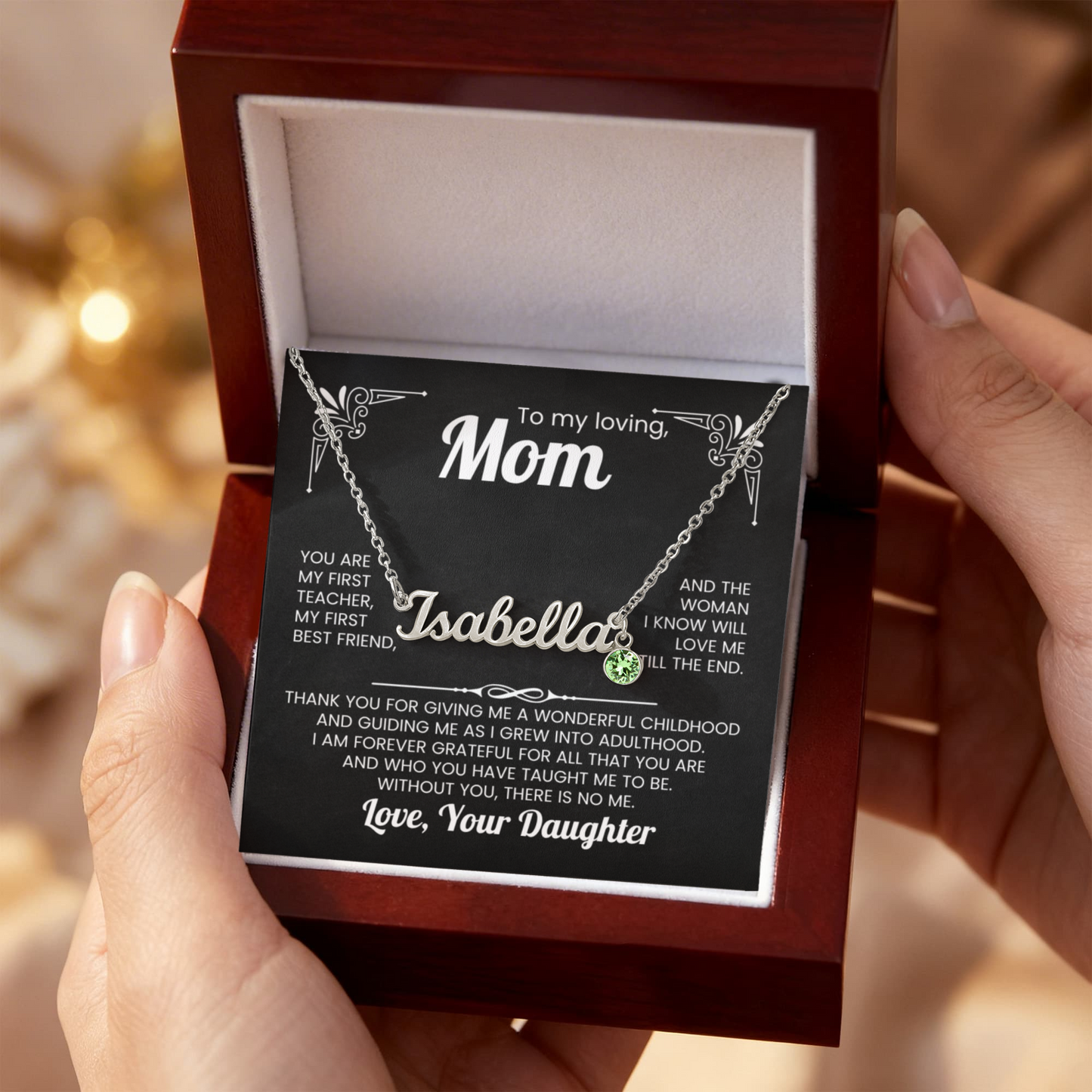 Custom Name Necklace - To Mom from Daughter