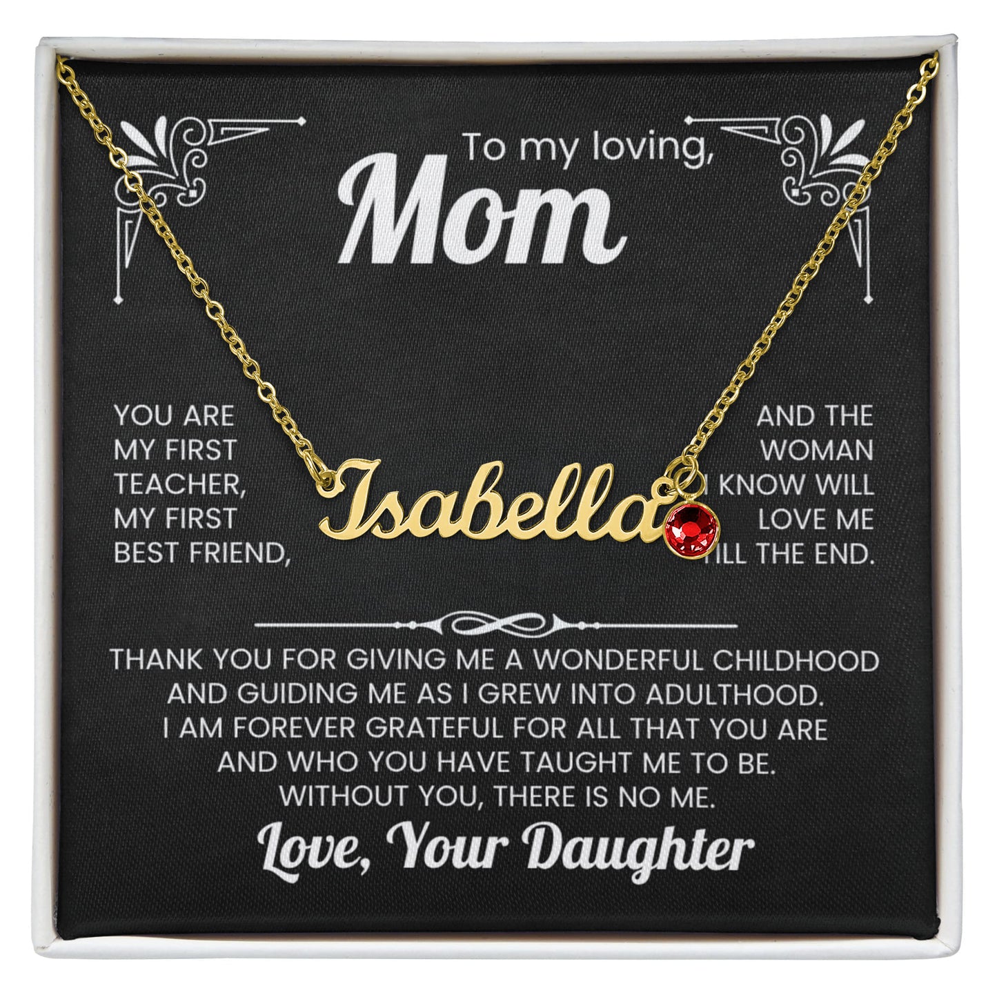 Custom Name Necklace - To Mom from Daughter