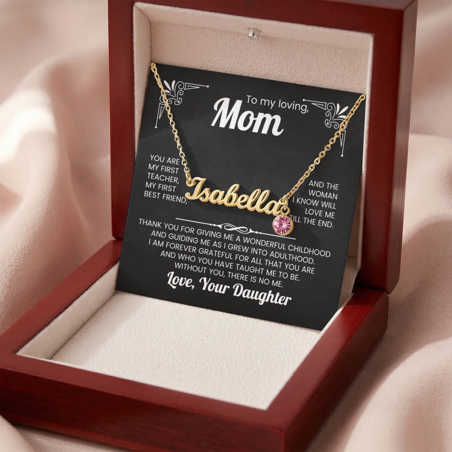 Custom Name Necklace - To Mom from Daughter