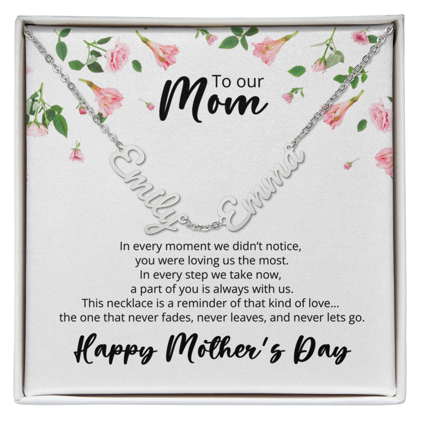 To Our Mom Necklace with Kids Names, Personalized Name Necklace, Custom 2–3 Name Jewelry, Emotional Gift for Mom from Children