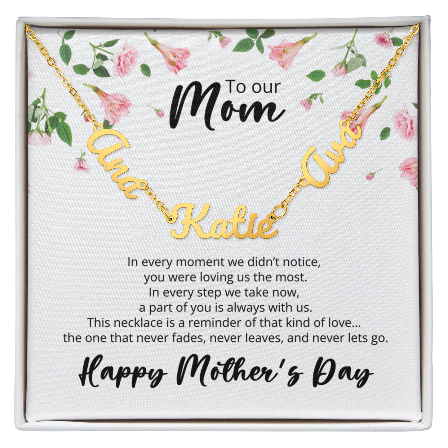 To Our Mom Necklace with Kids Names, Personalized Name Necklace, Custom 2–3 Name Jewelry, Emotional Gift for Mom from Children