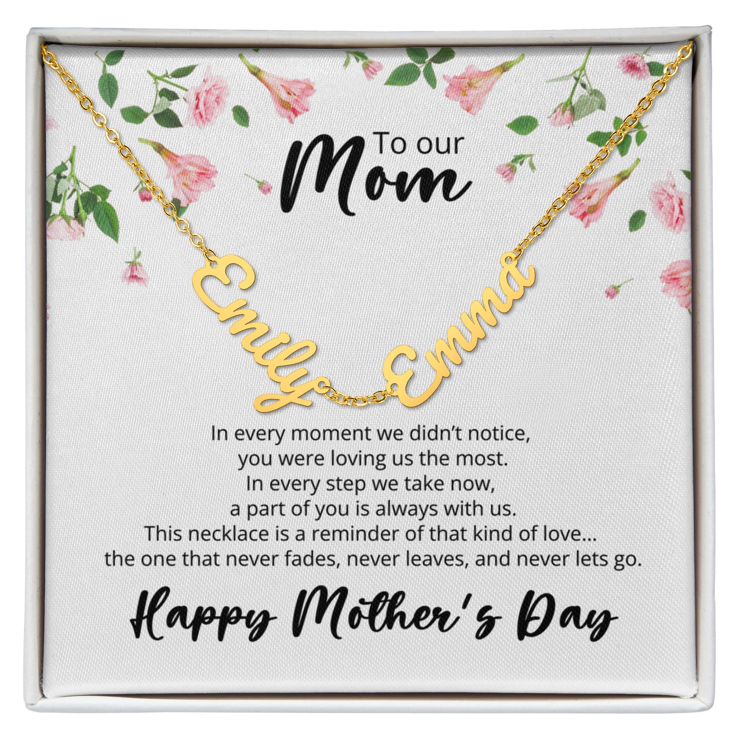 To Our Mom Necklace with Kids Names, Personalized Name Necklace, Custom 2–3 Name Jewelry, Emotional Gift for Mom from Children