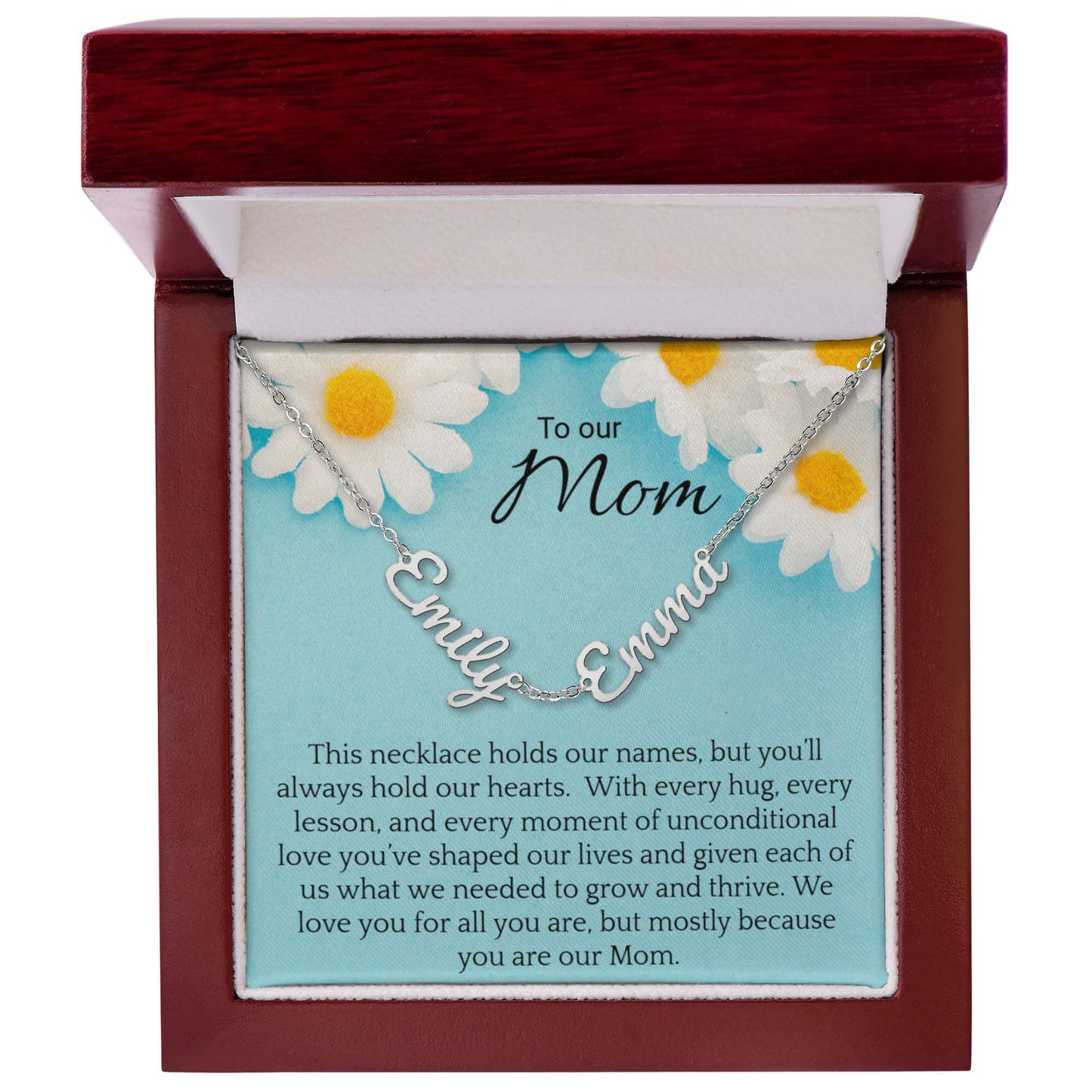 Personalized Name Necklace for Mom, 2–3 Name Necklace, Custom Kids Names Jewelry, Mother Gift from Children, Gold or Silver Script Necklace