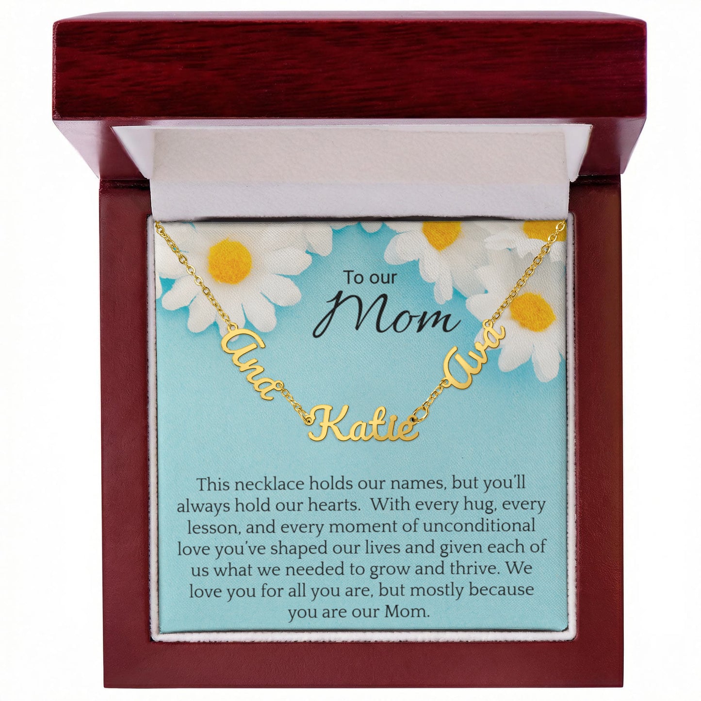 Personalized Name Necklace for Mom, 2–3 Name Necklace, Custom Kids Names Jewelry, Mother Gift from Children, Gold or Silver Script Necklace