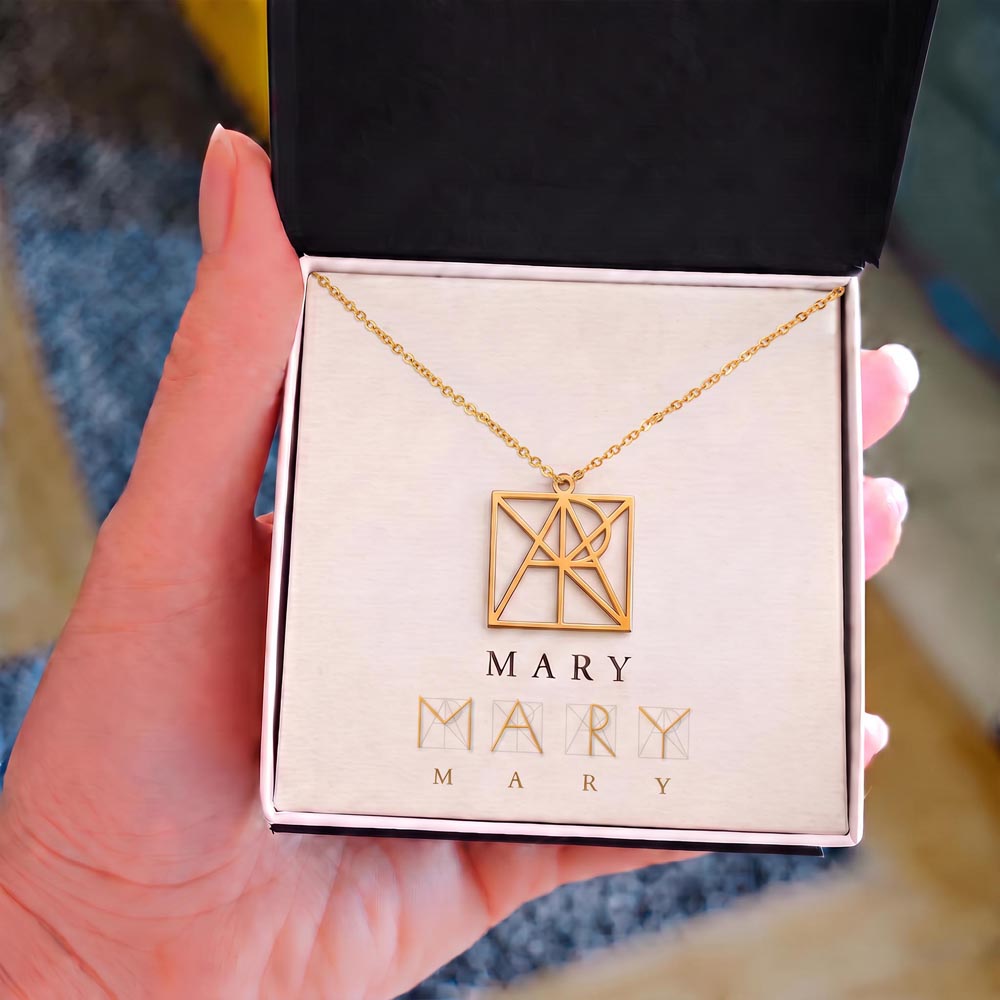 Personalized Geometric Name Necklace