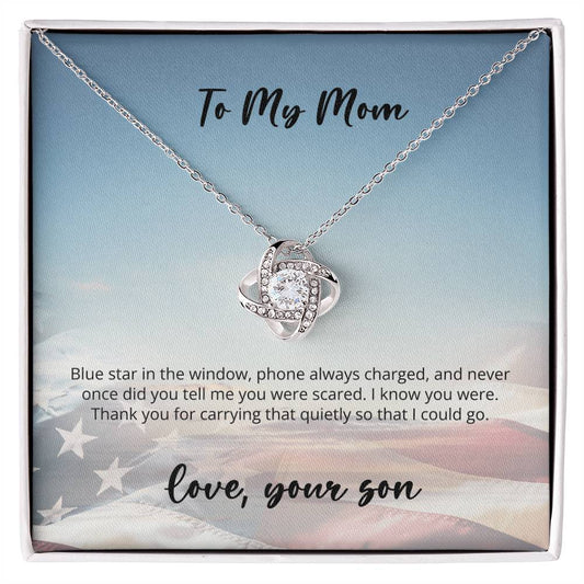 Love Knot Necklace - Son to Blue Star Mom