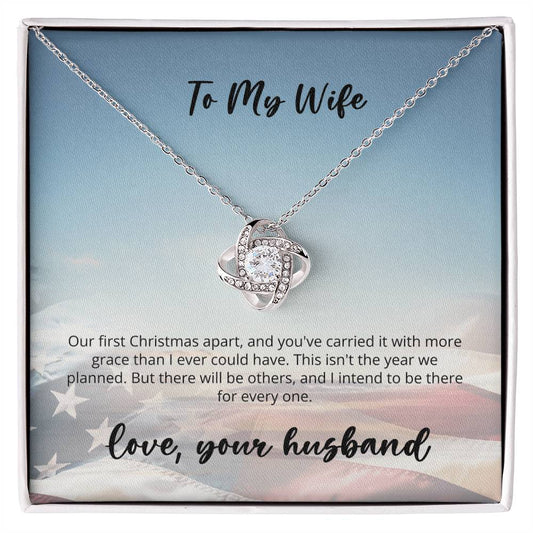First Christmas Deployed - Love Knot Necklace