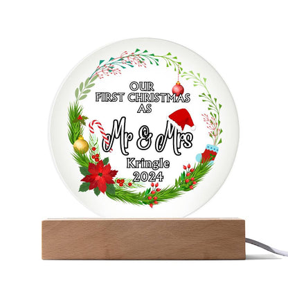 Our First Christmas Decoration - Acrylic LED Perfect gift for Wife, Husband, Newlyweds