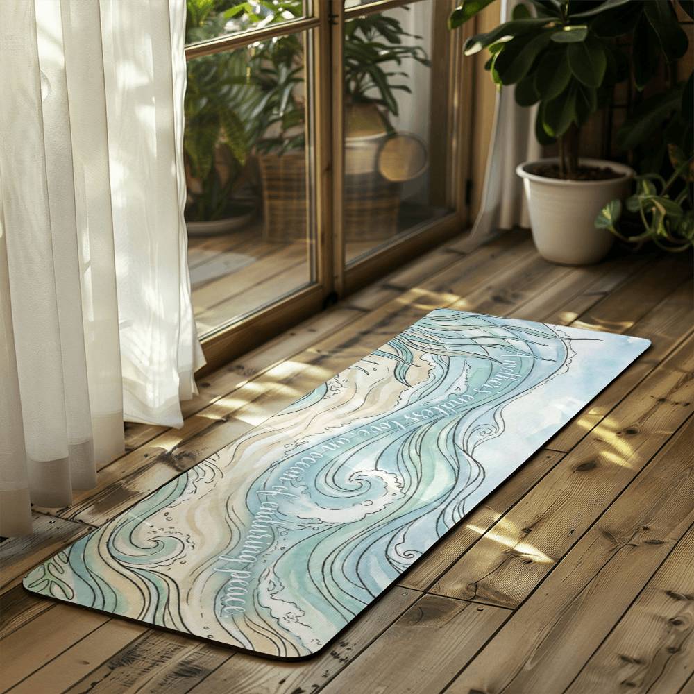 Premium Yoga Mat - Peaceful Ocean Theme