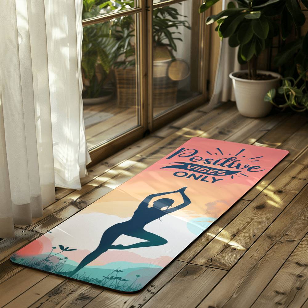 Positive Vibes Only, Rubber Yoga Mat