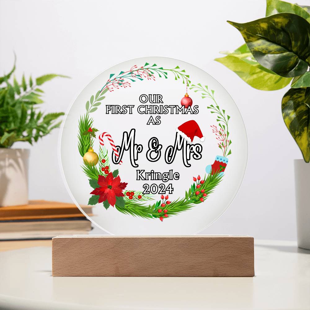 Our First Christmas Decoration - Acrylic LED Perfect gift for Wife, Husband, Newlyweds