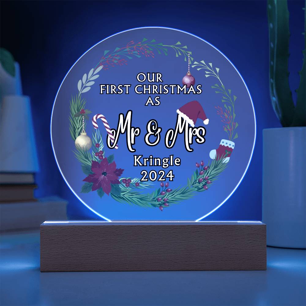 Our First Christmas Decoration - Acrylic LED Perfect gift for Wife, Husband, Newlyweds