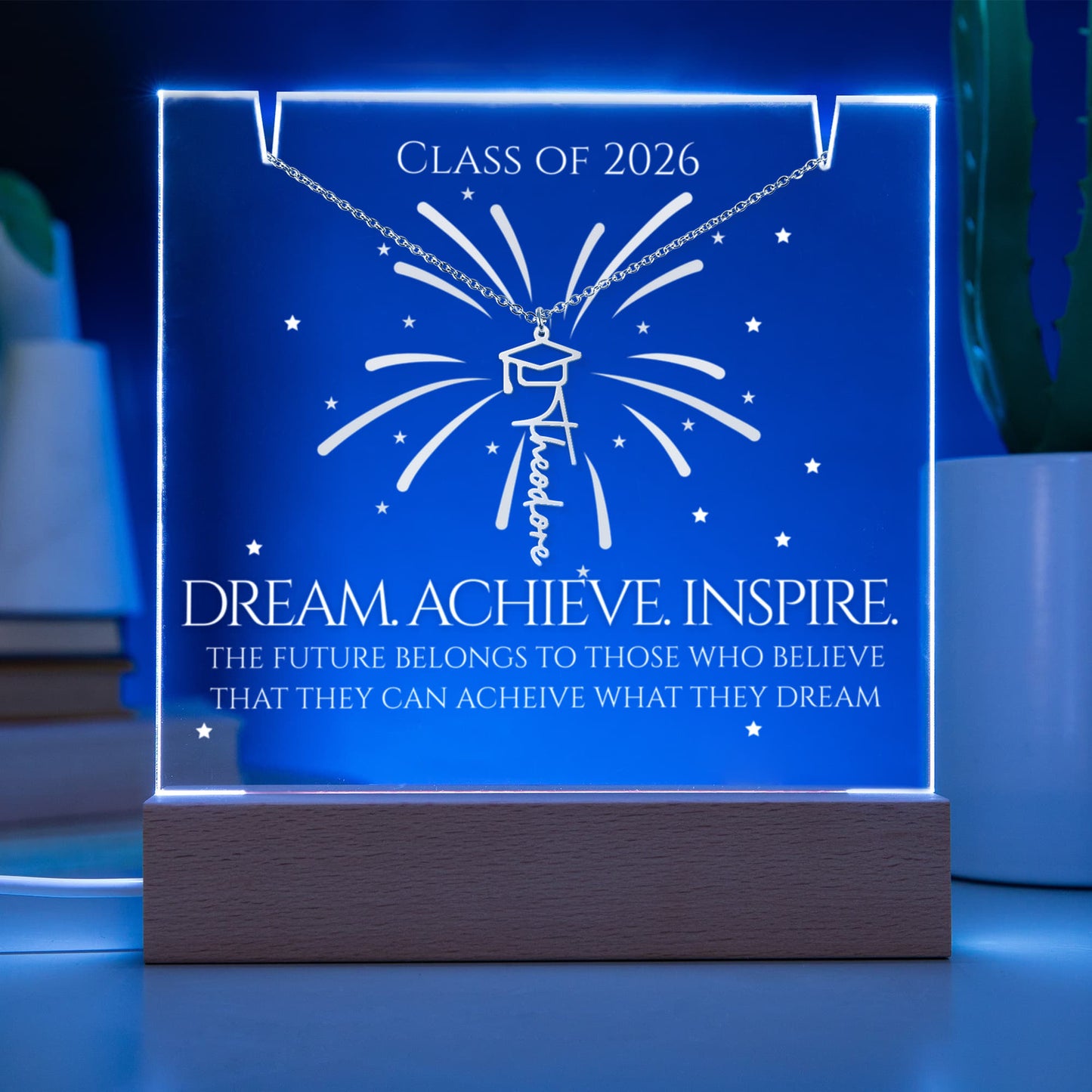 Square LED Acrylic - Dream Achieve Inspire