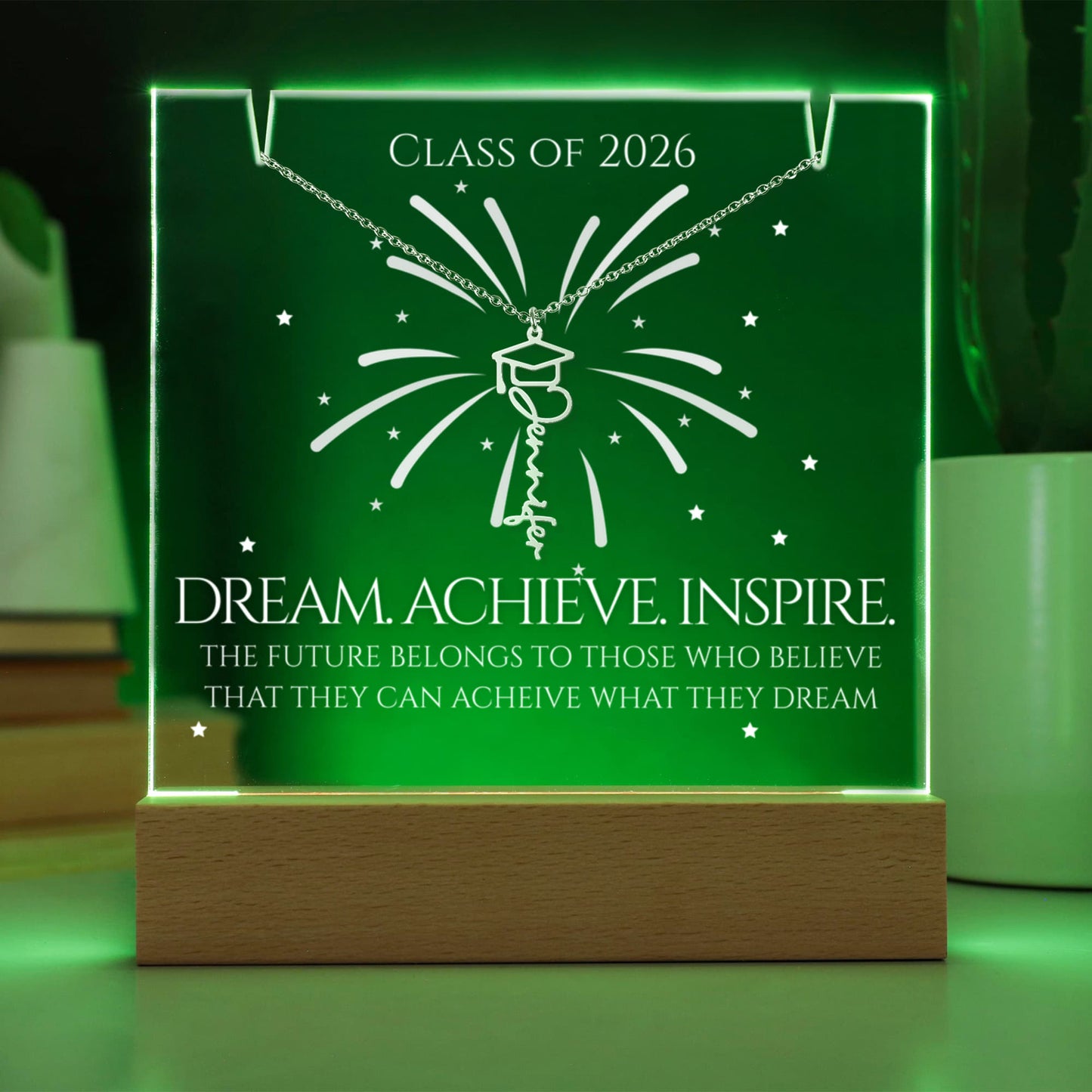 Square LED Acrylic - Dream Achieve Inspire