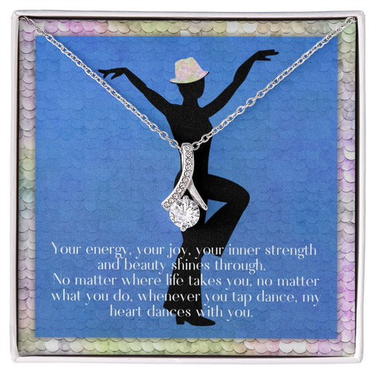 Sparkling necklace cubic zirconia with Message Card for Dancer