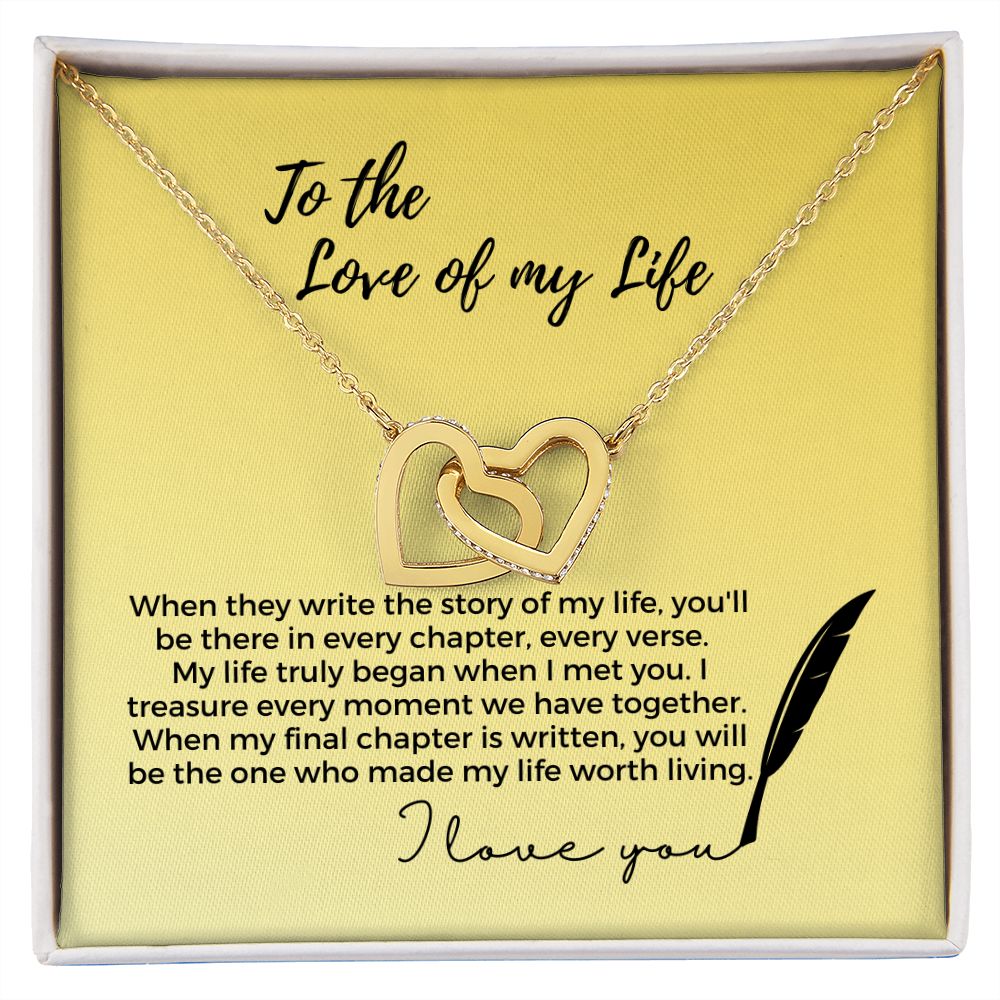 Story of My Life - Interlocking Hearts - Birthday, Anniversary, Gift for Wife, Girlfriend, Partner, Book Lover