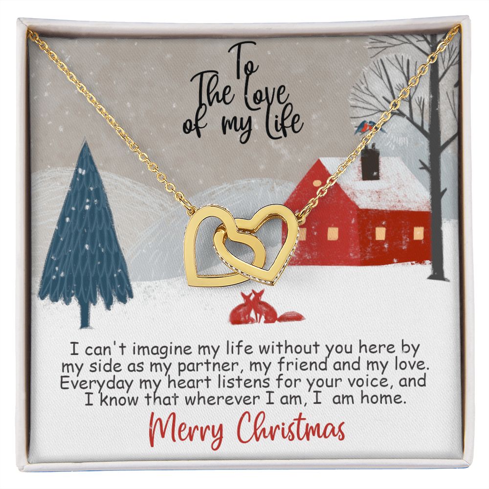 Intelocking Hearts Necklace - Romantic Christmas gift to wife, fiancée, girlfriend, life partner