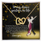 To My Dance Partner in Life - Interlocking Hearts - Sparkling Necklace for Wife Girlfriend Friend