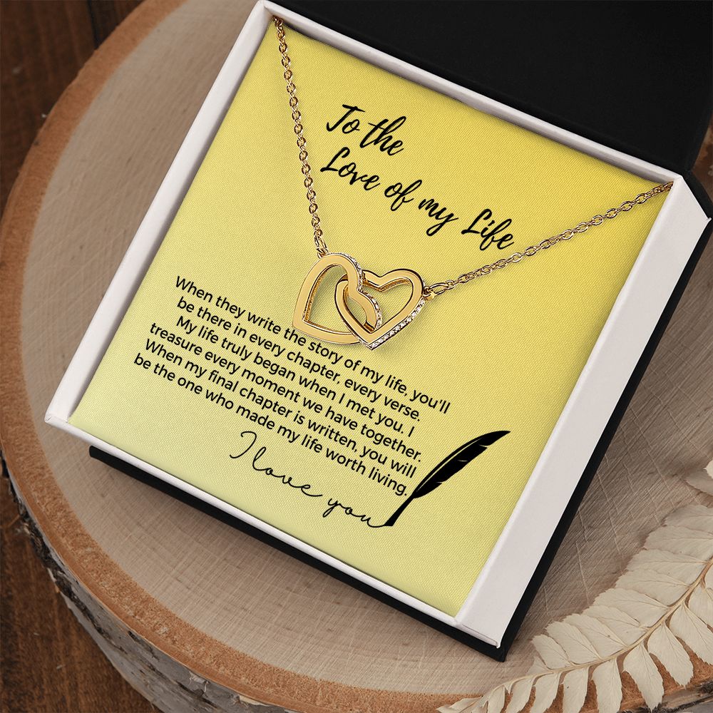 Story of My Life - Interlocking Hearts - Birthday, Anniversary, Gift for Wife, Girlfriend, Partner, Book Lover