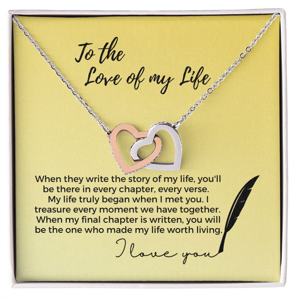 Story of My Life - Interlocking Hearts - Birthday, Anniversary, Gift for Wife, Girlfriend, Partner, Book Lover