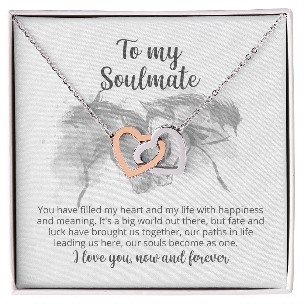 To My Soulmate - Interlocking Hearts with Message Card designed for Horse Lovers