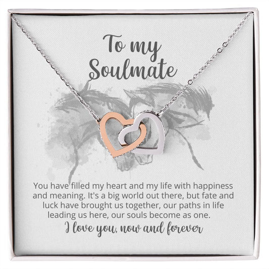 To My Soulmate - Interlocking Hearts with Message Card designed for Horse Lovers