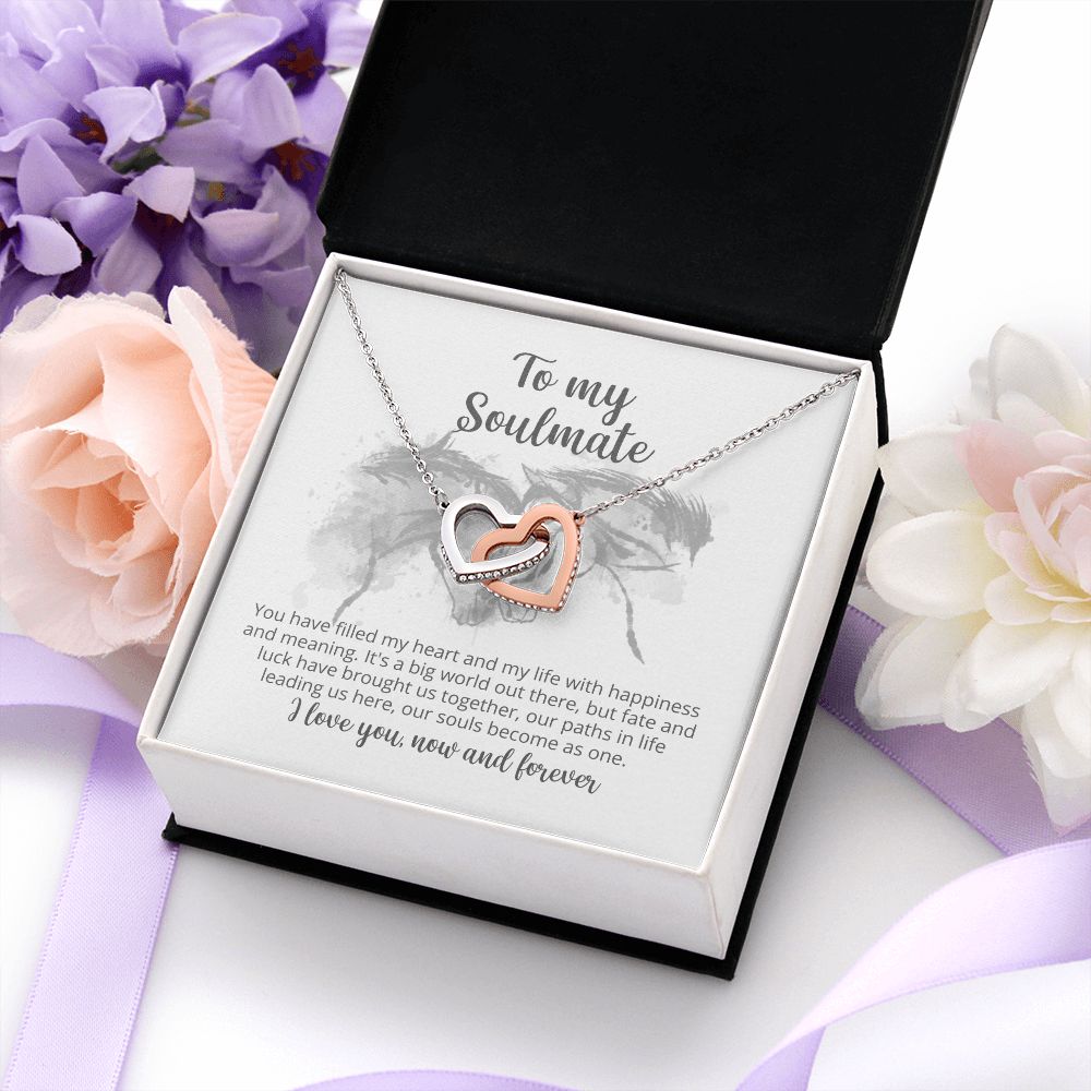 To My Soulmate - Interlocking Hearts with Message Card designed for Horse Lovers