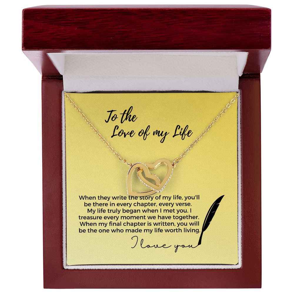 Story of My Life - Interlocking Hearts - Birthday, Anniversary, Gift for Wife, Girlfriend, Partner, Book Lover