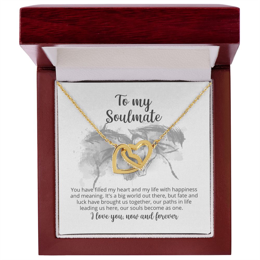 To My Soulmate - Interlocking Hearts with Message Card designed for Horse Lovers