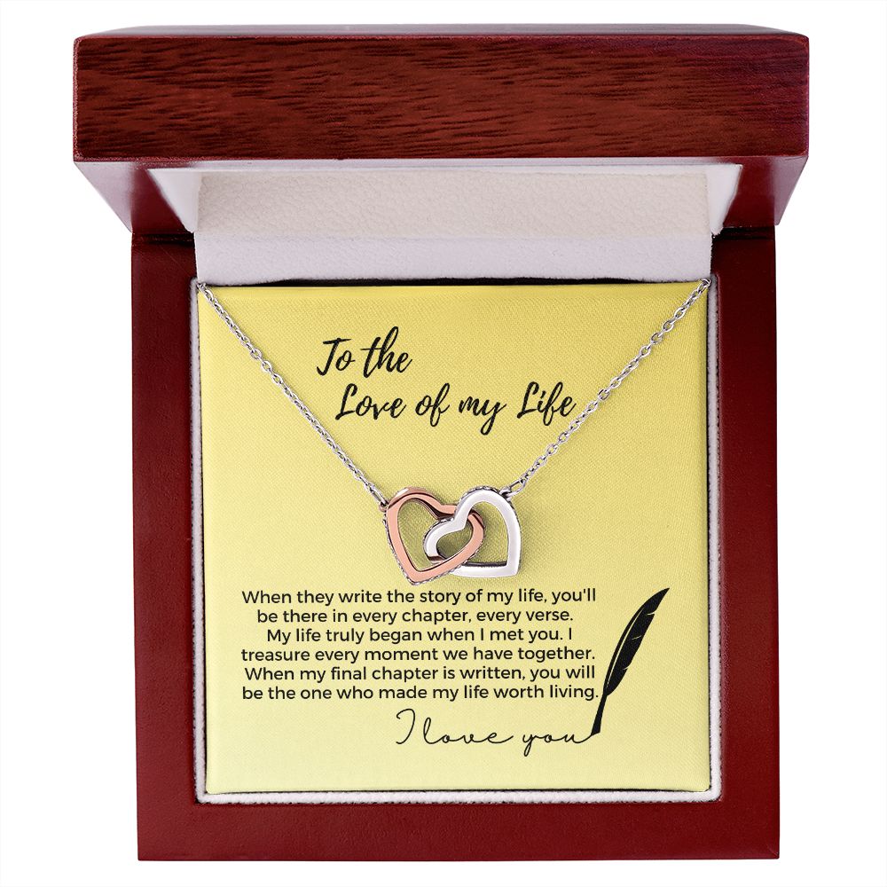 Story of My Life - Interlocking Hearts - Birthday, Anniversary, Gift for Wife, Girlfriend, Partner, Book Lover