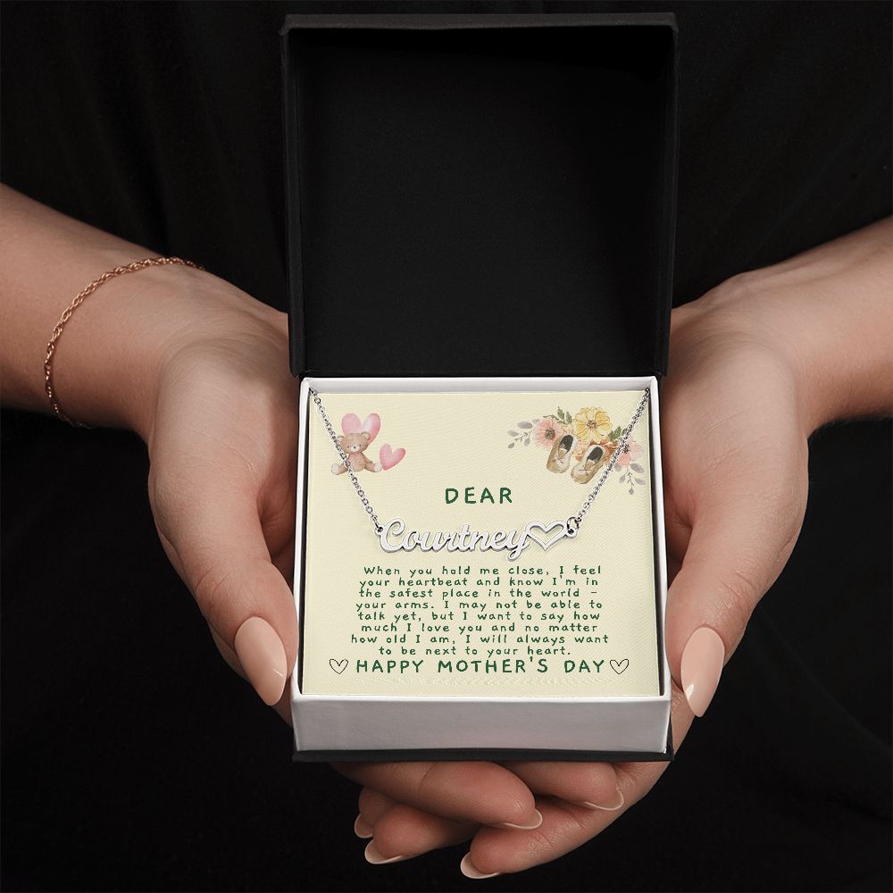 Mommy Plus Heart Necklace - To Mommy from Baby