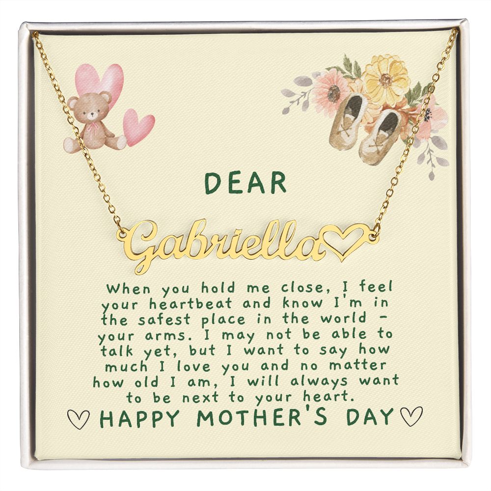 Mommy Plus Heart Necklace - To Mommy from Baby