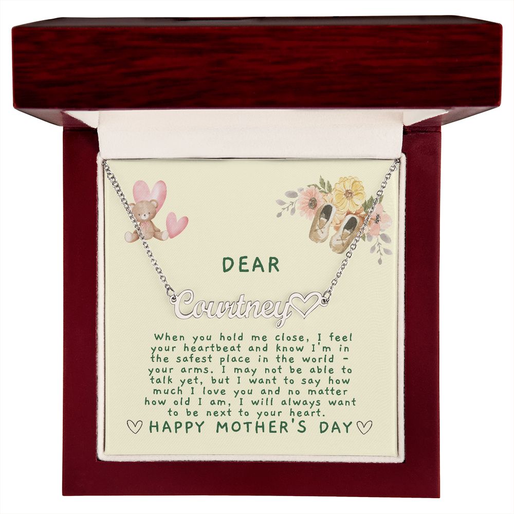 Mommy Plus Heart Necklace - To Mommy from Baby