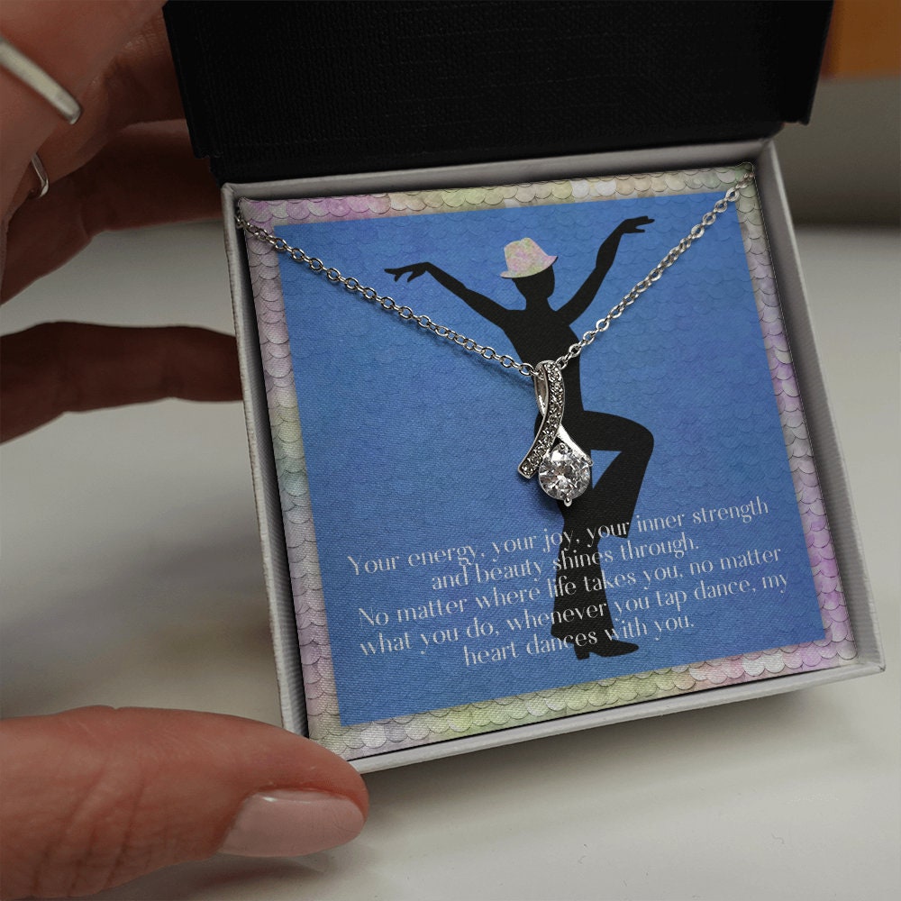 Tap Dancer Pendant Necklace with Message Card - Gift for Tap Dancer, Recital Gift, Appreciation Gift