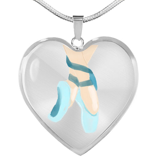 Ballet Shoes in Heart Pendant