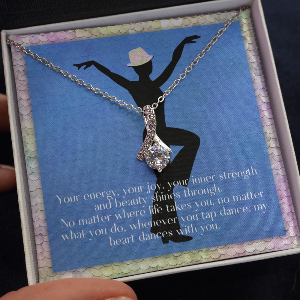 Tap Dancer Pendant Necklace with Message Card - Gift for Tap Dancer, Recital Gift, Appreciation Gift